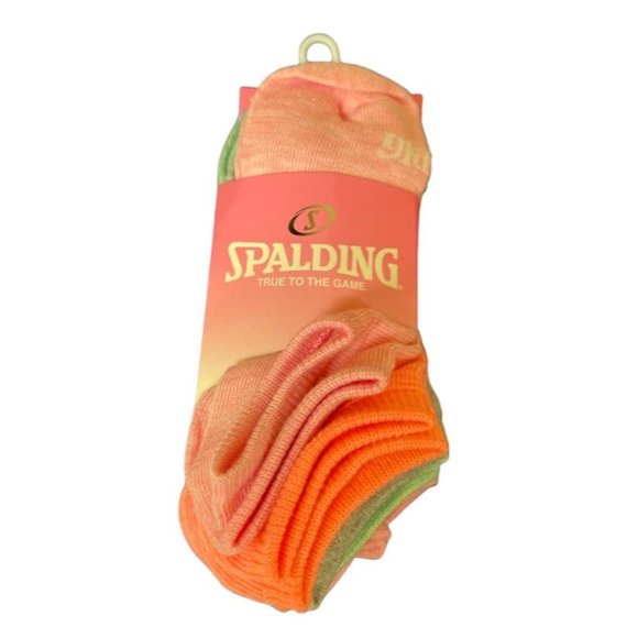 Spalding Other - Spalding Girls Multicolored No Show Socks, Pack of 10 Sz (5-6-1/2)